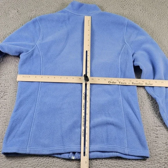 L.L.Bean Fleece Jacket Womens Medium Blue Polartec Full Zip Cozy Stretch 259072 - Picture 10 of 13